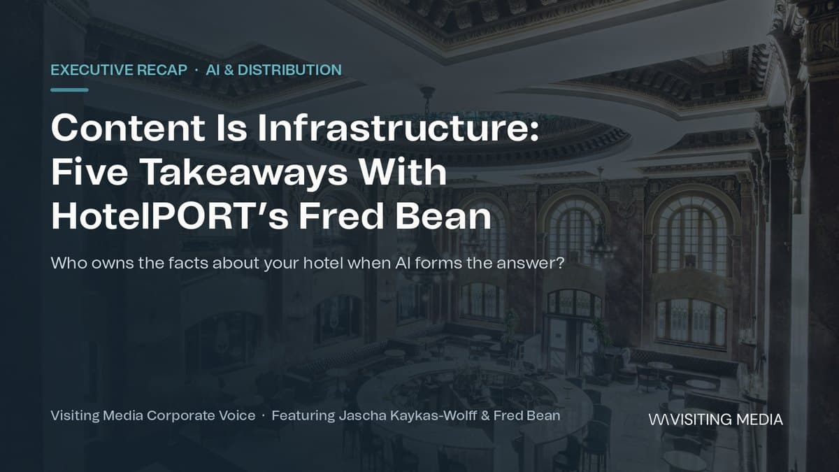 Content Is Infrastructure: Five Takeaways From Our Conversation With HotelPORT’s Fred Bean