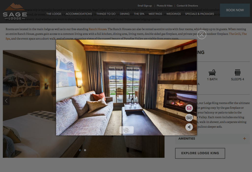 Sage Lodge Desktop View