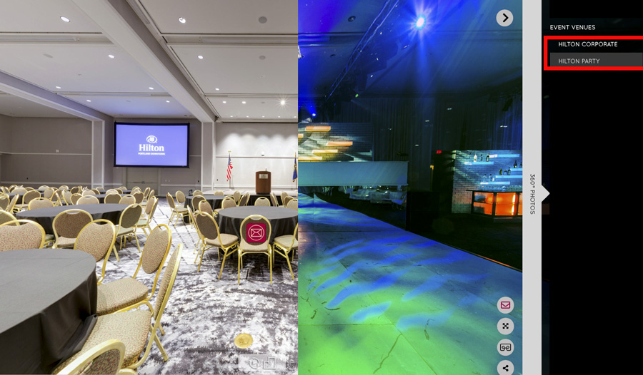 hilton ballroom multi setup display