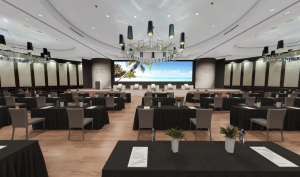 Hilton Anatole Ballroom with classroom style seating and stage