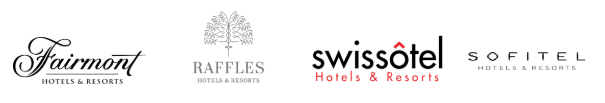 Fairmont, Raffles, Swissotel and Sofitel logos