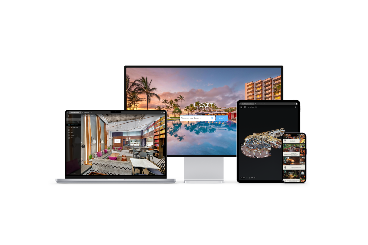 Four Device Mockup 2 - Hyatt Hub - Homepage - Visiting Media